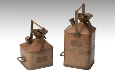 Lot 153 - A Pair of Brass & Copper Checkpump Measures