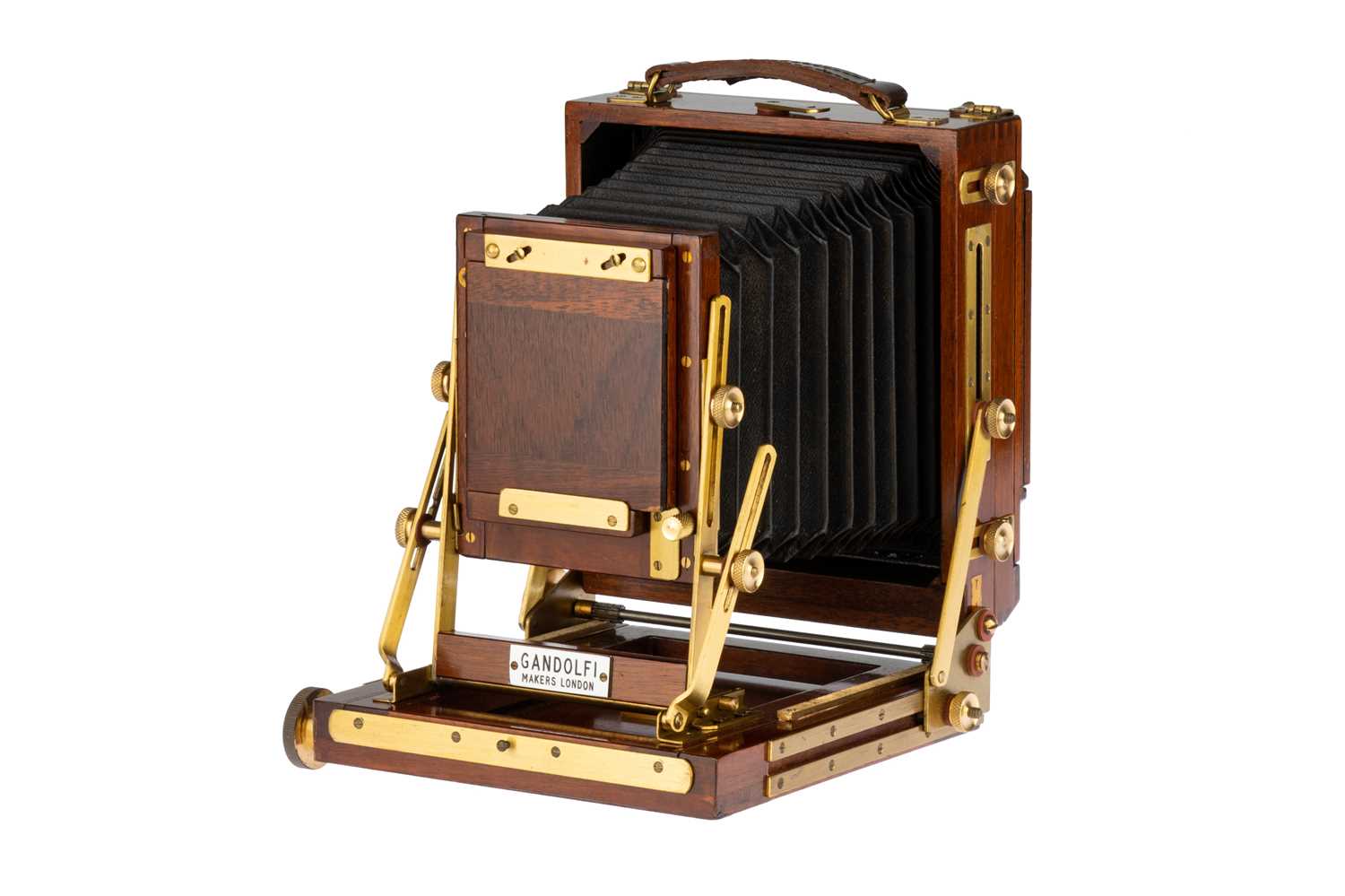 Lot 240 - A Gandolfi 5x4" Mahogany & Brass Field Camera