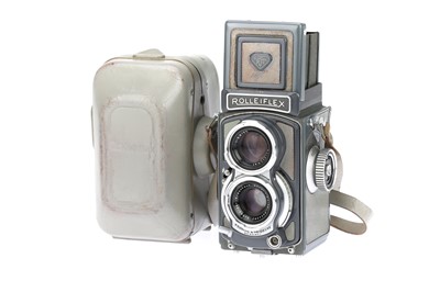 Lot 287 - A Rollei Grey Baby Rolleiflex Model K5 4x4 TLR Camera