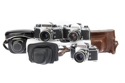 Lot 132 - Two Ihagee Exakta and a Miranda 35mm SLR Cameras