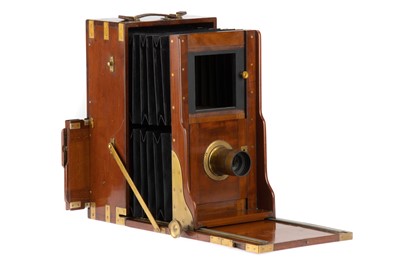 Lot 237A - An Exceptional Early  J. H. Dallmeyer `Portable Dividing Half Plate  Mahogany & Brass  Camera