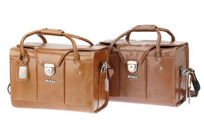 Lot 507 - A Pair of Nikon FB-11 Brown Cowhide Camera Outfit Cases