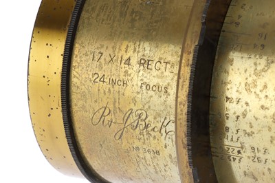 Lot 483 - An R. J. Beck No.8 17 x 24 Rapid Rectilinear 24" Focus Lens