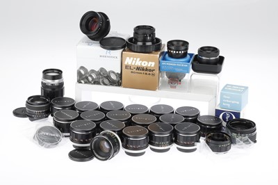 Lot 370 - A Tray of Auto Soligor Camera Lenses and Various Enlarging Lenses