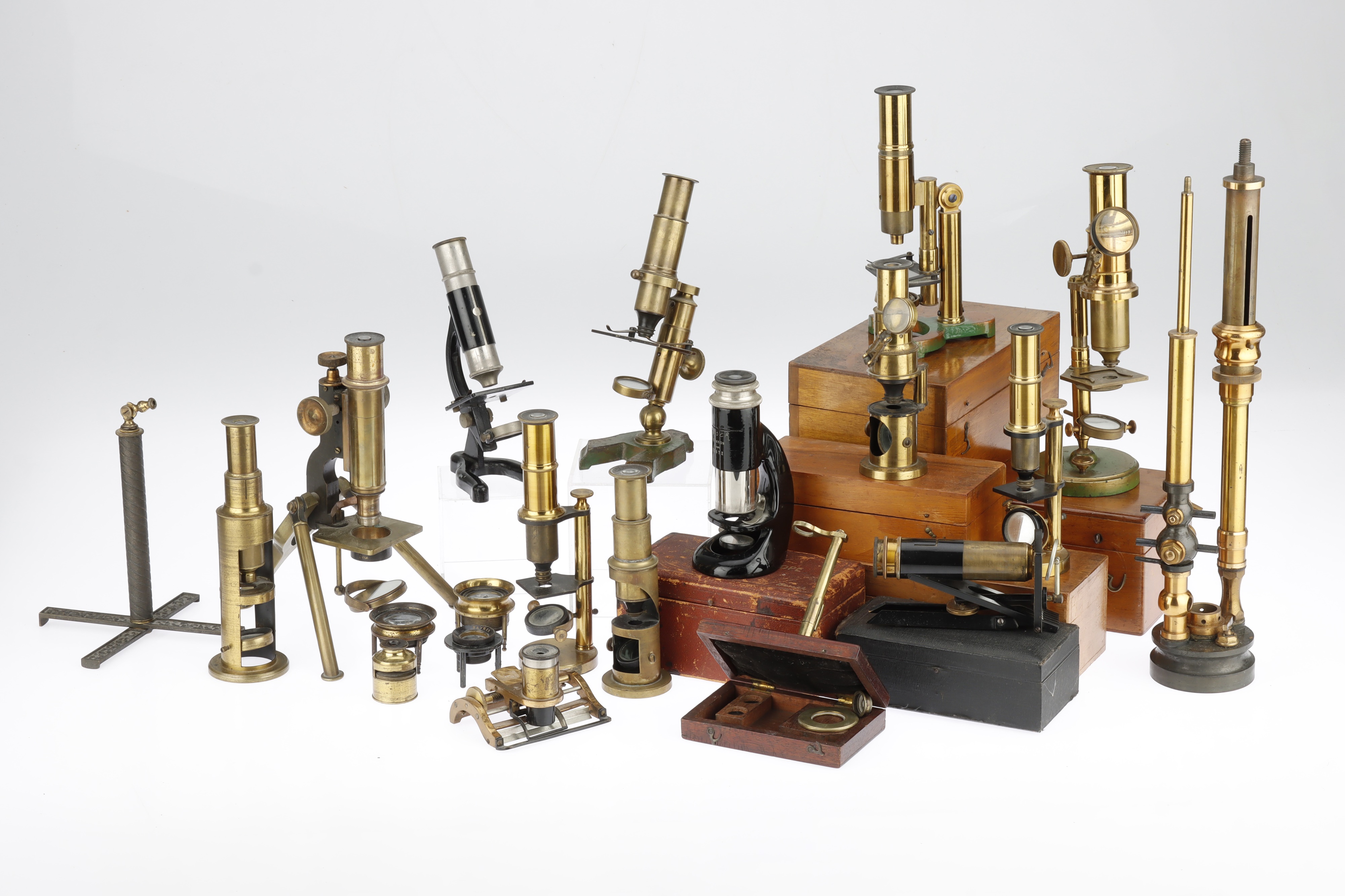Lot 722 - A Large Collection of Small Microscopes,