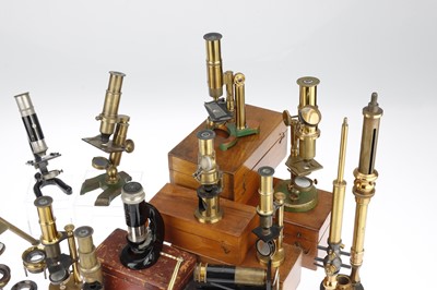 Lot 722 - A Large Collection of Small Microscopes