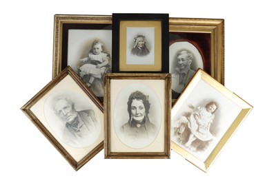 Lot 1 - A Collection of Eight Victorian Opalotype Portraits