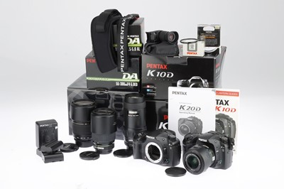 Lot 298 - Two Pentax DSLR Cameras with Lenses