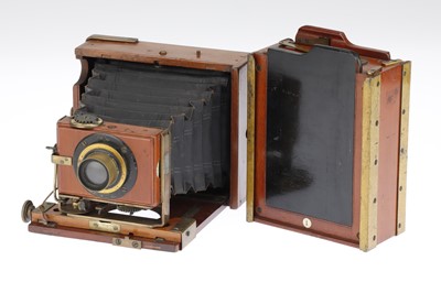 Lot 461 - A J. Lizars Challenge Quarter Plate Mahogany Camera