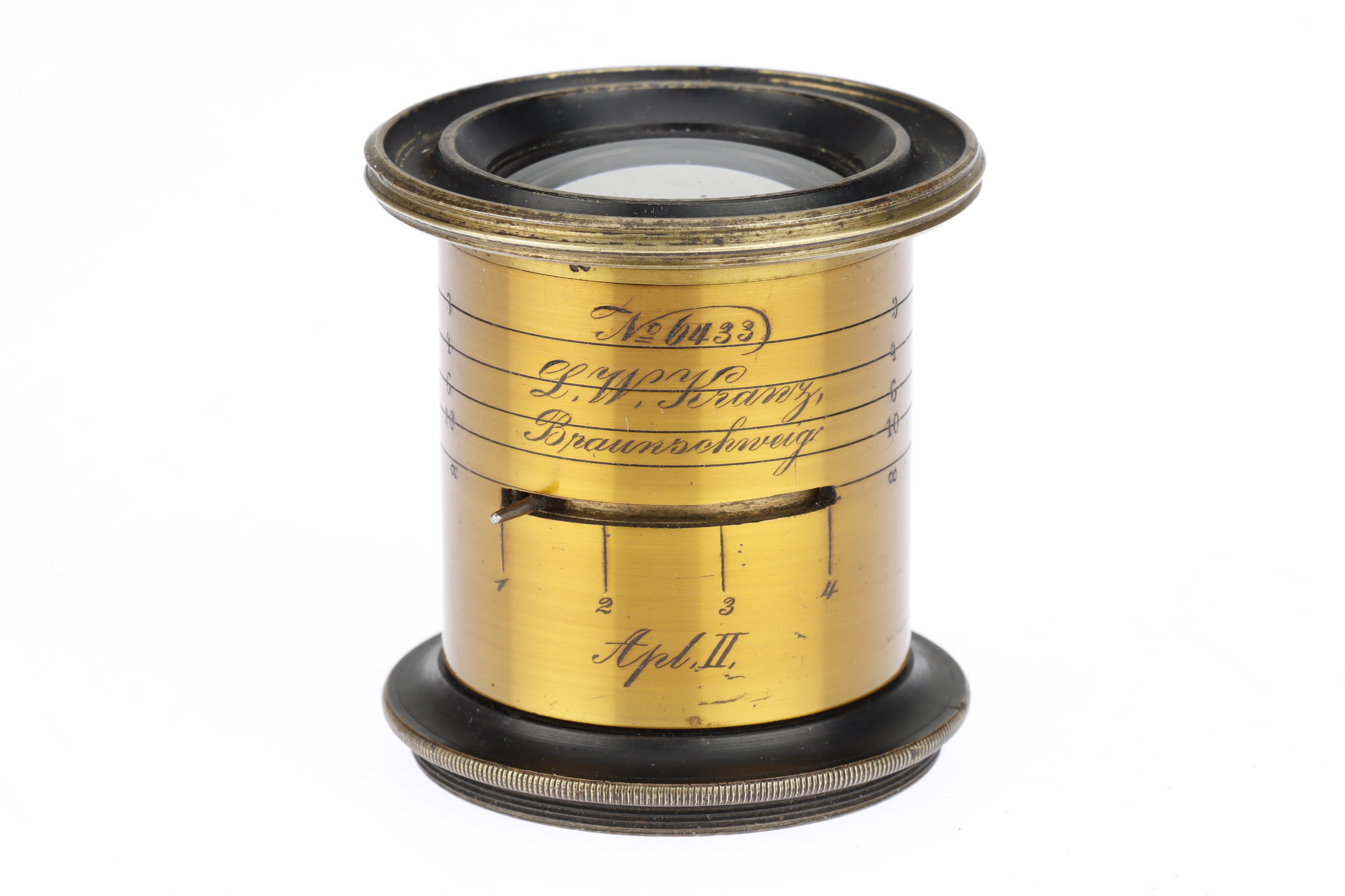 antique Hermagis Aplanétique Paris _French brass lens f/wood
