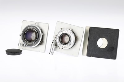 Lot 387 - Two Lenses in Speed Graphic Boards