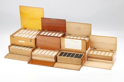 Lot 754 - Collection of 7 Good Empty Microscope Slide Cases