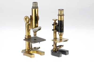 Lot 731 - 2 Brass Microscopes By Reichert, Vienna