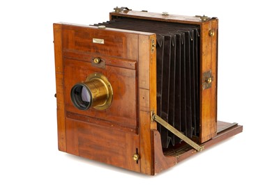 Lot 427 - A Morley & Cooper 10x12" Mahogany Tailboard Camera