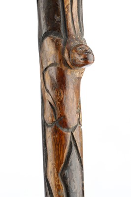 Lot 711 - Very Unusual Carved Victorian Evolution Walking Stick