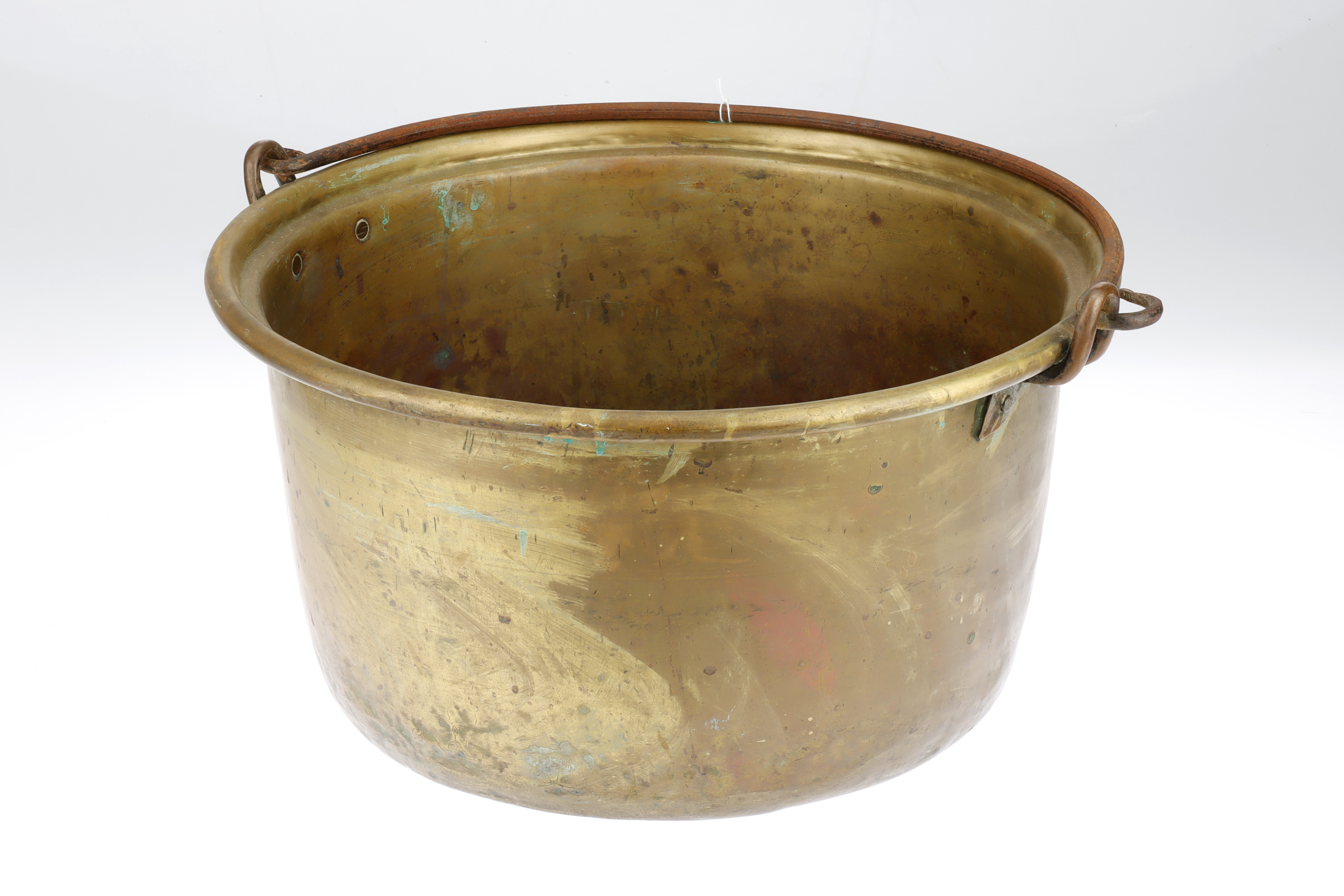 Lot 1280 - Large Belgian Brass Jam Pot