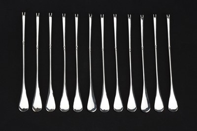 Lot 849 - Set of 12 Silver Marked Seafood Cutlery