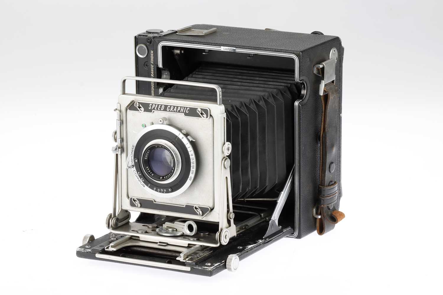 Lot 258 - A Graflex Speed Graphic 4x5 Folding Rangefinder Camera