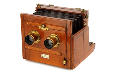 Lot 435 - A Ross Stereo 13x18cm Mahogany Tailboard Camera