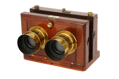 Lot 437 - A G. Hare Stereo 8x17cm Mahogany Tailboard Camera