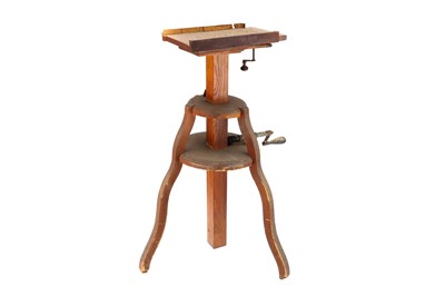 Lot 382 - A Large Studio Camera Wooden Tripod Stand