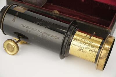 Lot 440 - A Clement & Gilmer Tele Objectif Panoathoscopique f/8 No.0  Brass Lens