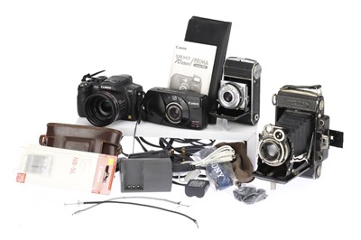 Lot 201 - A Zeiss Ikon Super Ikonta and Three Other Cameras