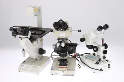 Lot 518 - Collection of 3 Binocular Microscopes