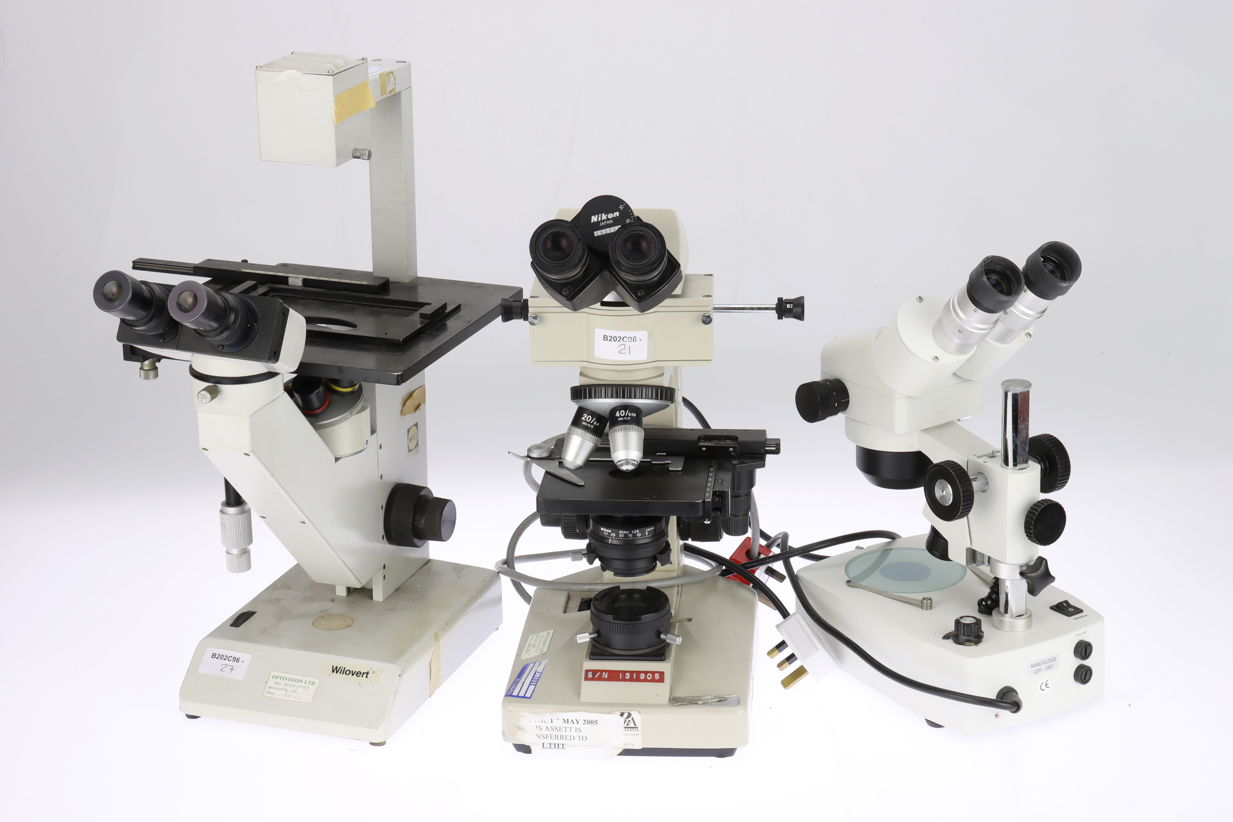 Lot 518 - Collection of 3 Binocular Microscopes,