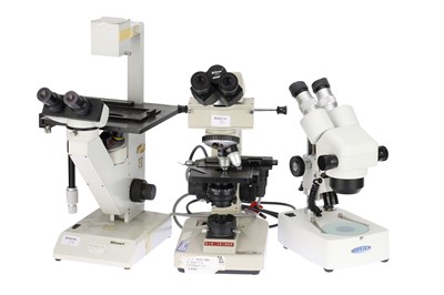 Lot 518 - Collection of 3 Binocular Microscopes