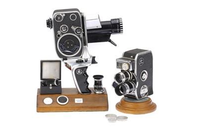 Lot 434 - Two Paillard Bolex Double 8mm Motion Picture Cameras in Display Mounts