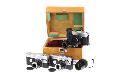 Lot 112 - Three Olympus Microscope Cameras including Pen-F Half-Frame SLR Cameras