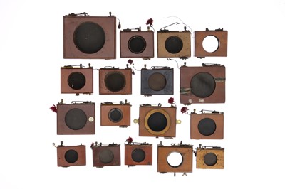 Lot 370 - A Selection of Various Mahogany & Brass Camera Shutters