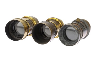 Lot 350 - Three Brass Camera Lenses