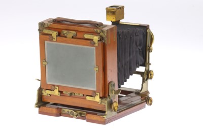 Lot 285 - A J. Lancaster & Son Extra Special Triple Extension Folding Mahogany & Brass Camera