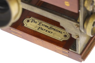 Lot 285 - A J. Lancaster & Son Extra Special Triple Extension Folding Mahogany & Brass Camera