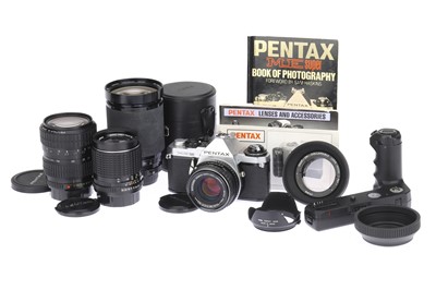 Lot 116 - A Pentax ME Super Camera and a Selection of Various Lenses