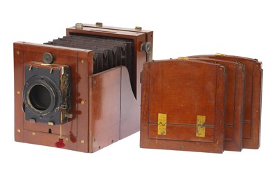 Lot 314 - A Square Plate Tailboard Mahogany & Brass Camera by Stanley