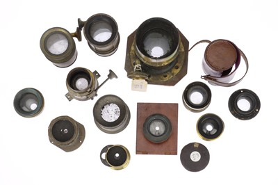 Lot 328 - A Mixed Selection of Brass Camera Lenses