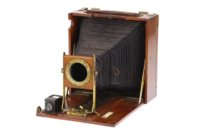 Lot 324 - A J Lizars Model E Challenge Tropen (Tropical) Half Plate Mahogany & Brass Camera