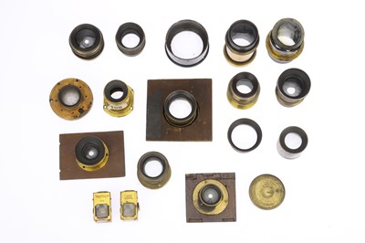 Lot 336 - A Mixed Selection of Brass Camera Lenses