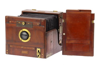 Lot 325 - A Modified Sands Hunter Improved Tourist Half Plate Mahogany & Brass Tailboard Camera