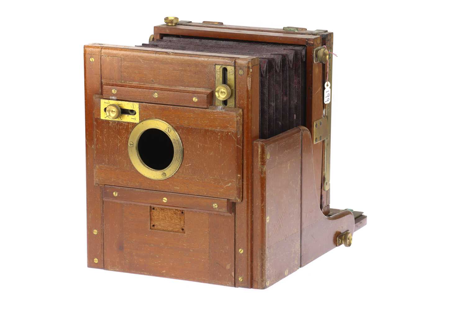 Lot 319 - A Meagher Mahogany & Brass Half Plate Tailboard Camera