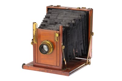 Lot 407 - A Sands Hunter Whole Plate Mahogany & Brass Field Camera