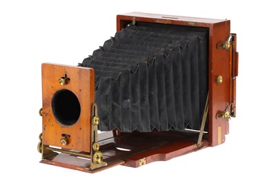 Lot 885 - A J. Lancaster 'The Instantograph Patent' Whole Plate Mahogany & Brass Field Camera