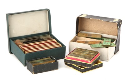 Lot 61 - A Collection Sets of Early Glass Microscope Slides