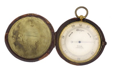 Lot 549 - Small Pocket Aneroid Barometer, By Ross