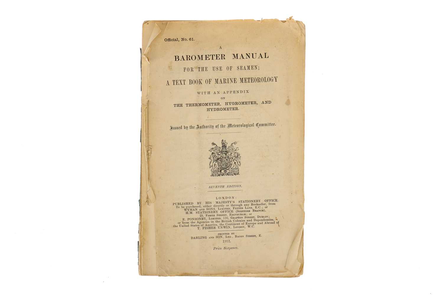 Lot 1154 - Book - A Barometer Manual