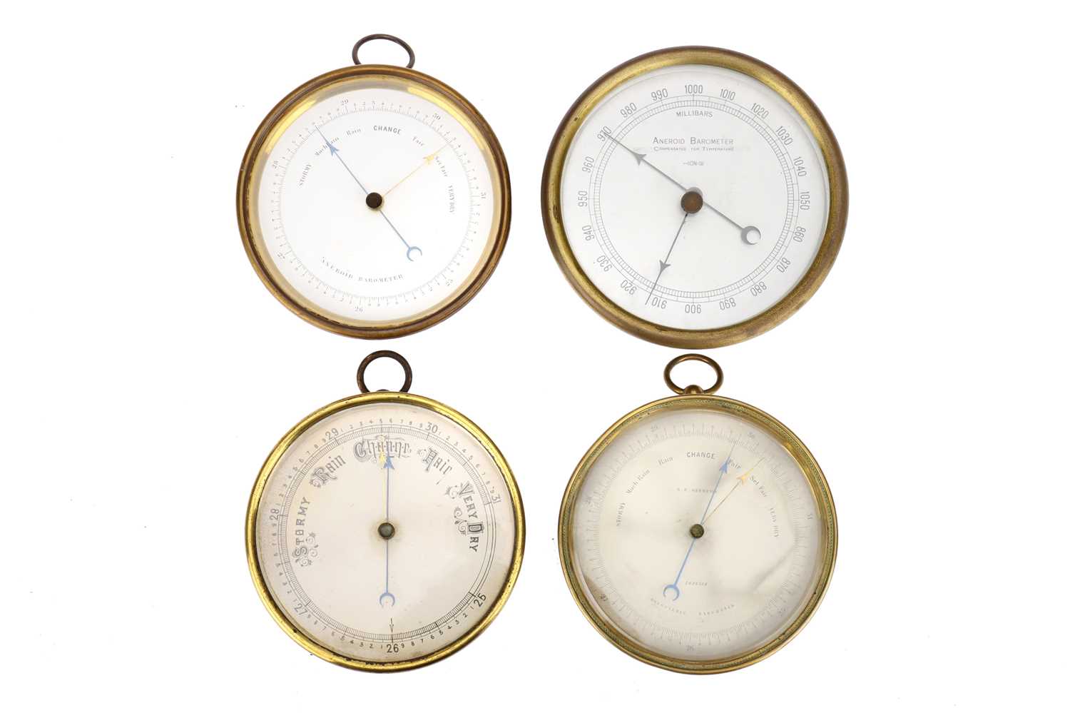 Lot 553 - Collection of 4 Vidi-Type Barometers,