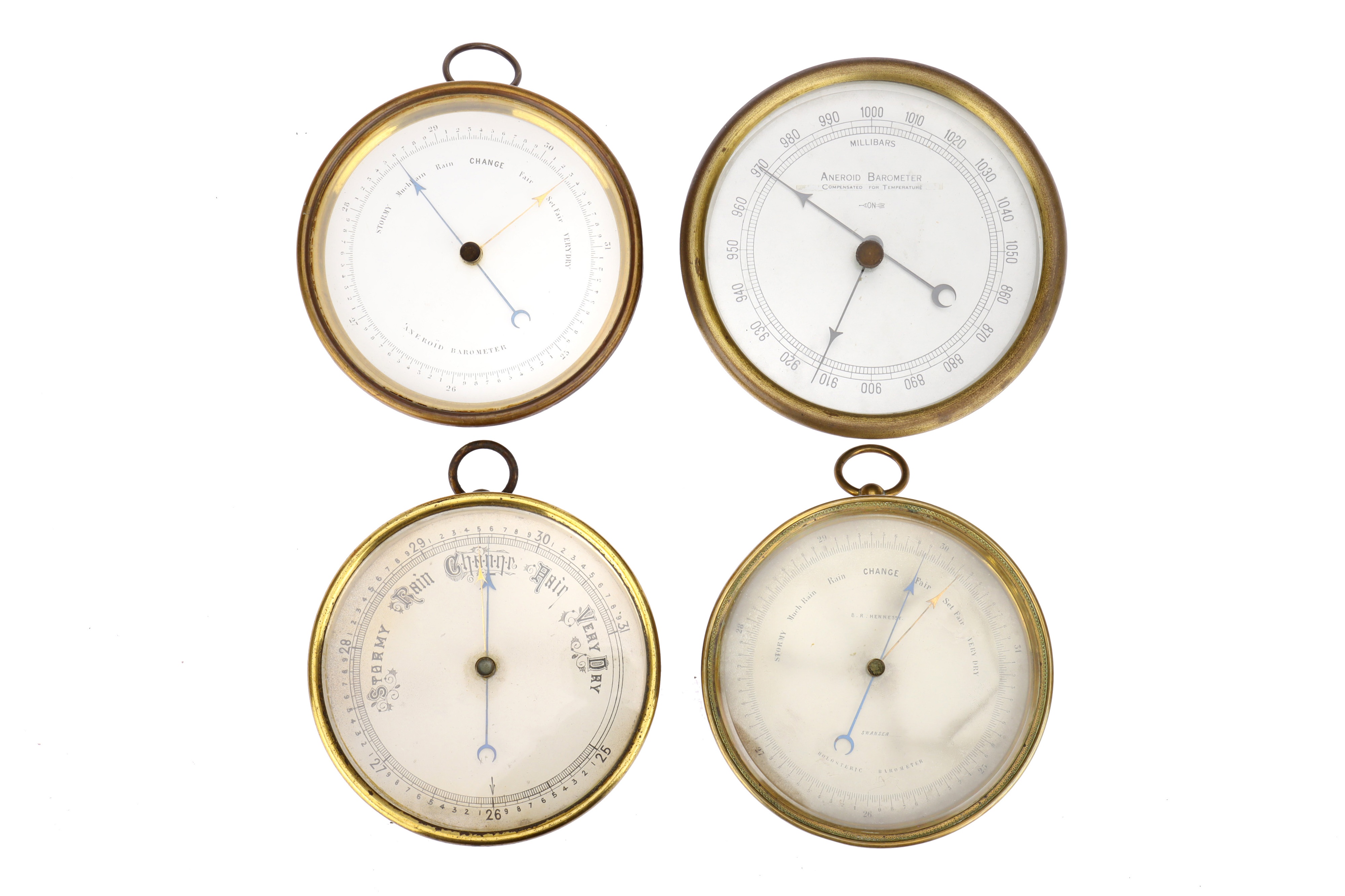 Barometer Instruments Types Lot 553 - Collection of 4 Vidi-Type Barometers,